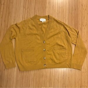 THE GREAT.  100% Cashmere women’s Mustard Cardigan Sweater!